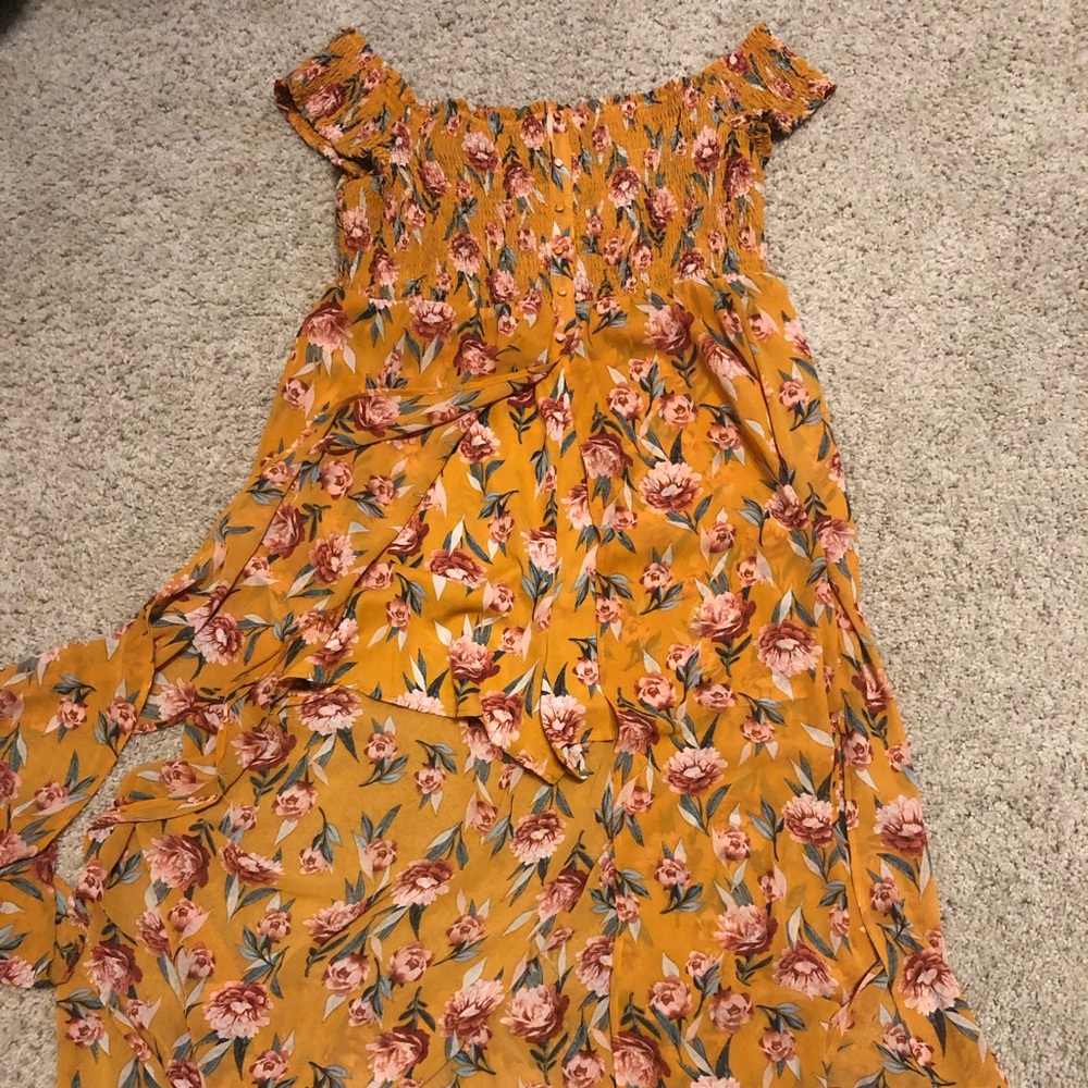 Yellow romper dress